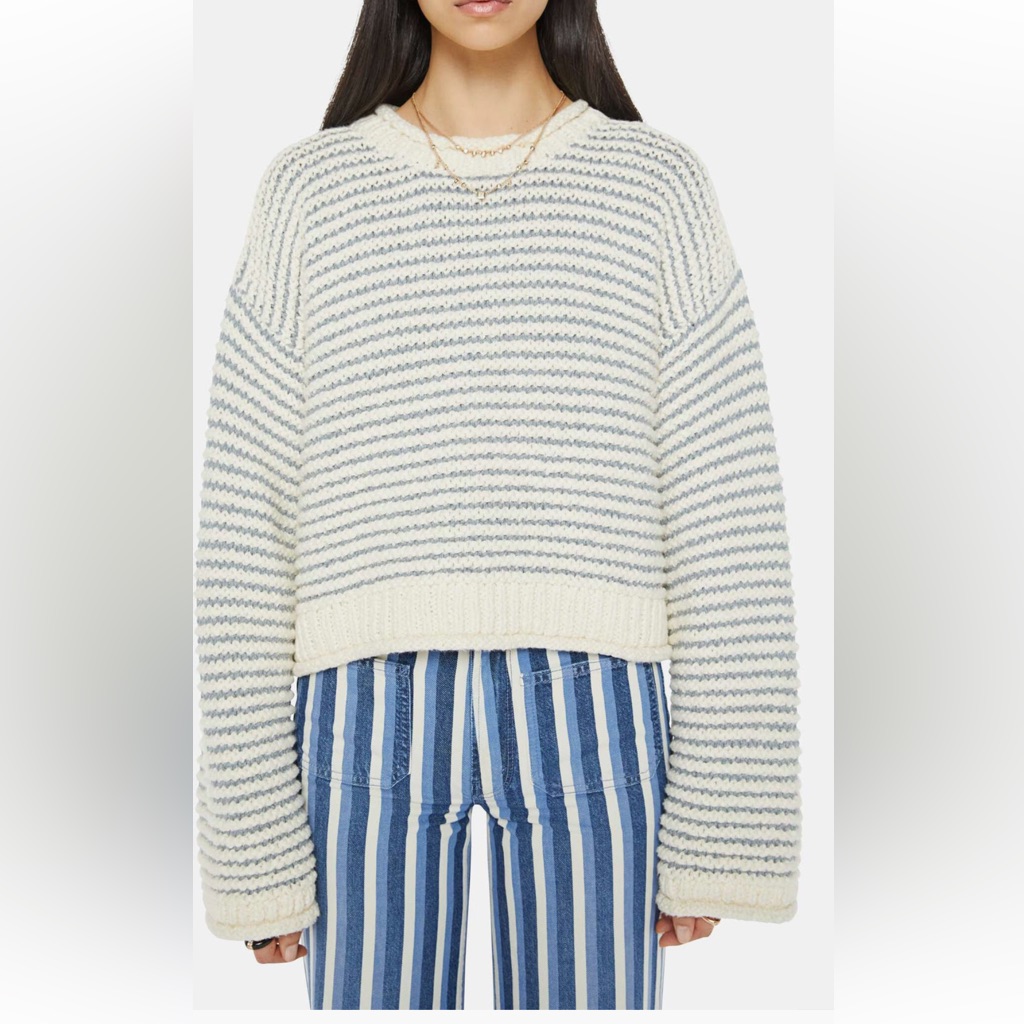 Nwot Mother The Cotton Bell Sleeve Roll Sweater Sz Medium Did You Make That